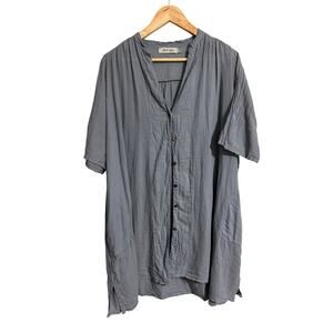 Bali Blu Lagen Look Tunic Button Down Size Large